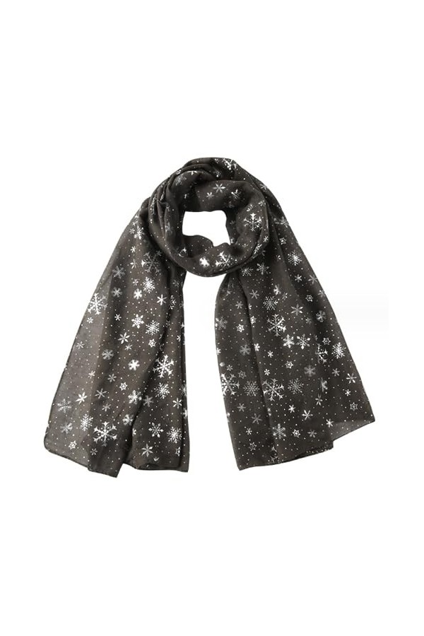 Echarpe Châle Femme Hiver Chaude Noel Flocon de Neige Laine Originale Pashmina Longue Vintage Fantaisie Foulard Cache Cou Ban