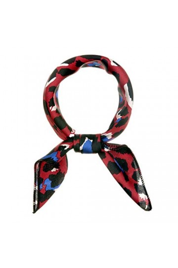 sourcing map 50 cm Femmes Coloré Léopard Imprimer Carré Col Écharpe Foulard Foulard Mouchoir Bandana rouge 50 * 50 cm / 19,69