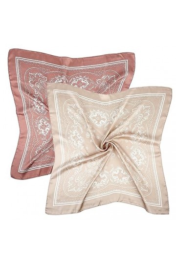 Dimeho Foulard Carré Femmes pour Bandanas 70cmx70cm Square Motif dImpression Satin de Soie Bandanas Écharpe carrée en soie m