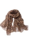 Écharpe Pour Femmes Légère Motif Léopard Animal Écharpe Automne Hiver Foulards Châle Wraps