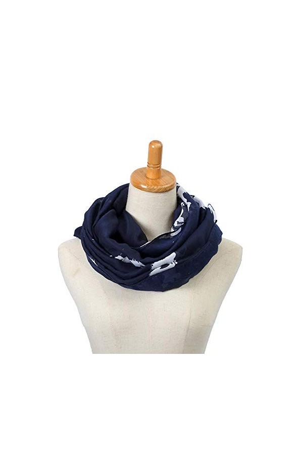 AnJuHoPa Viscose Écharpe Boucle Écharpe Bandana Foulard Tissé Mince Respirant Élégant Écharpe Imprimé Cheval Animal pour Fill