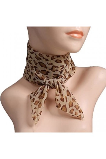 Foulard En Soie Imprimé Léopard Femme Mince En Mousseline De Soie Tulle Col Femmes Été Crème Cou Garde Châle