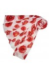 DIVISTAR Écharpe à imprimé coquelicot pour le jour du Souvenir - Blanc avec coquelicots rouges