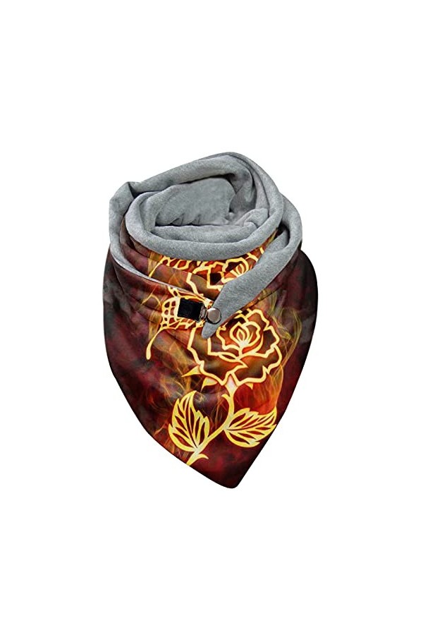 Écharpe Femme Hiver - Chaud Echarpe Triangle - Papillon Imprimé - Écharpe personnalisée avec Bouton - Automne Hiver Chaud Ech