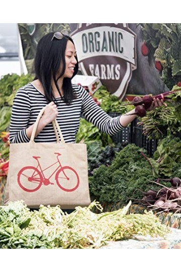 KAF Home Sac fourre-tout en jute avec imprimé léopard, poignée durable, fond renforcé et poche intérieure à glissière, capaci