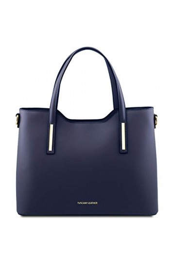 TUSCANY LEATHER Olimpia Sac cabas en cuir Bleu foncé