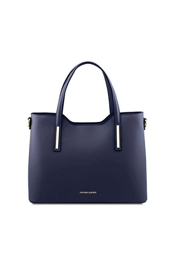 TUSCANY LEATHER Olimpia Sac cabas en cuir Bleu foncé