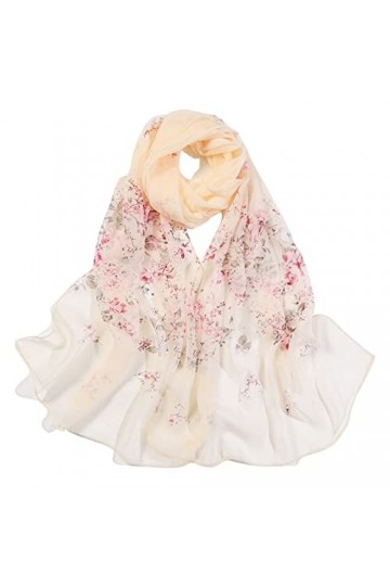 LZPCarra Foulards pour femmes Impression légère Floral Écharpe Écharpe Mode Écharpes Crème solaire Foulards et enveloppements