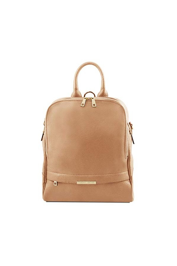 TUSCANY LEATHER TLBag Sac à dos pour femme en cuir souple Rouge Lipstick