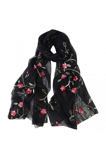 Broderie Bandeau Mousseline Wrap Hijabs Écharpe Châle Foulard Femmes Musulmanes Hijab Écharpe Petit Écharpe Hommes Ensemble, 