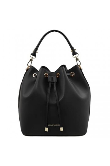TUSCANY LEATHER Vittoria Sac secchiello pour femme en cuir Noir