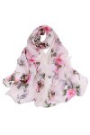 ZHIYU Foulard Femmes Femmes Châles à langer Pêche Longue Écharpe Imprimé Doux Écharpe de Mode Écharpe Polaire, multicolore, t