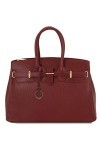 TUSCANY LEATHER - TL Bag - Sac à main pour femme avec finitions couleur or - TL141529 ROUGE 