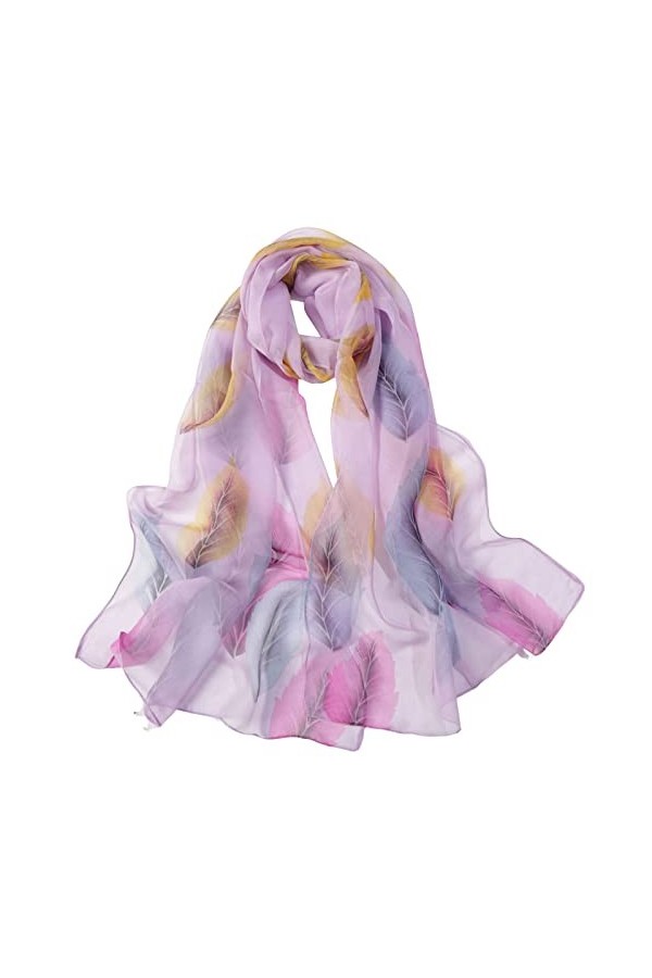 ZHIYU Écharpes pour femmes Impression légère Motif floral Écharpe Écharpe Mode Écharpes Crème solaire Foulards et enveloppeme