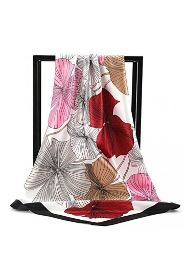 Cebilevin Grand Foulard Carré Imprimé Feuilles 90x90cm
