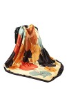 Cebilevin Grand Foulard Carré Imprimé Feuilles 90x90cm