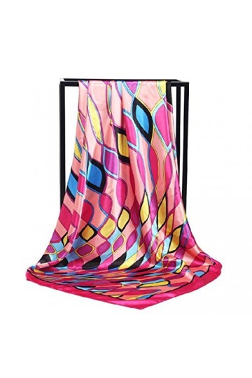 Cebilevin Grand Foulard Carré Motif Dentelle Grappes de Fleurs 90x90cm