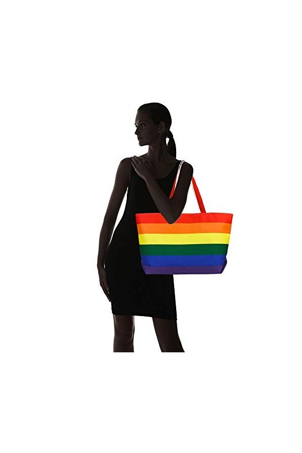 DALIX Rainbow Sac fourre-tout avec fermeture éclair