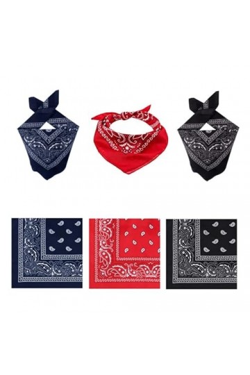 Sozakka Bandana Homme Paisley Rouge Bandeau de Cheveux Noir Bandana Koh Lanta Femme Echarpe de Cou Bleu Marine Foulard Foular