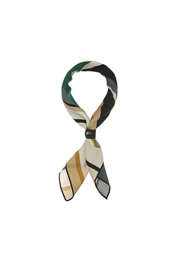 sourcing map 50cm Bande Impression Square Cou Enveloppe Écharpes Tête Écharpe Fanchon Foulard Bandana pour Femmes Vert avec b