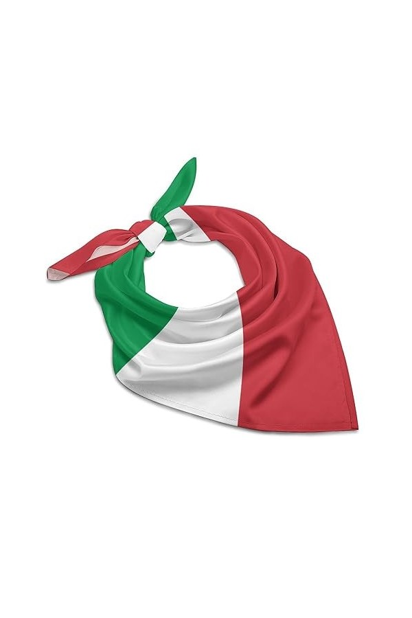 CZZYH Écharpe carrée légère et lisse, bandanas drapeau italien pour homme et femme, Drapeau italien, 46 x 46cm