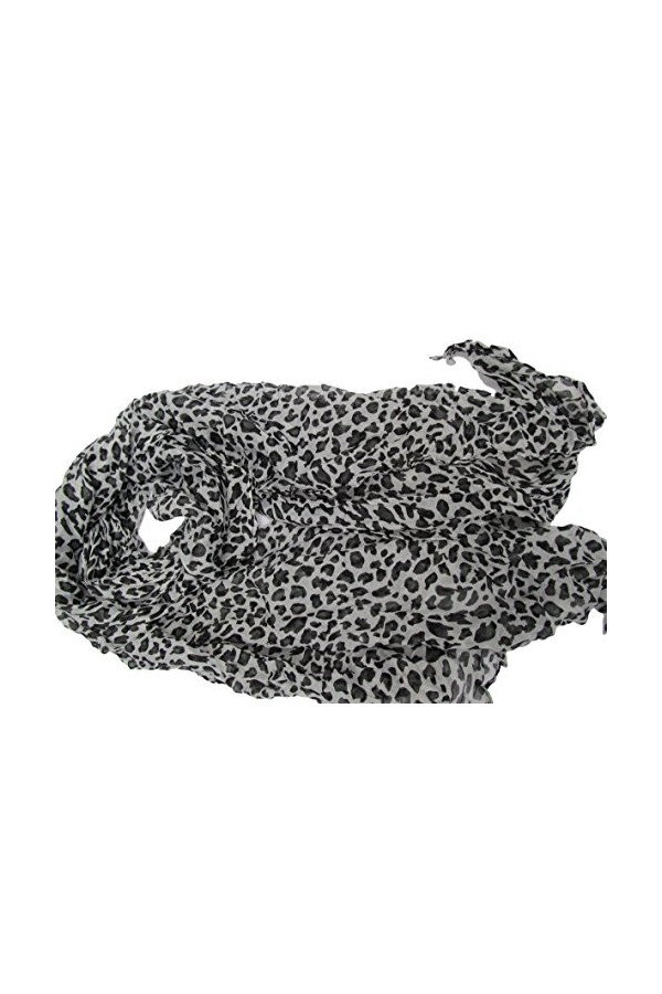World of Shawls Belle Argent Grand imprimé léopard/Écharpe/foulard Style Wrap