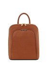 TUSCANY LEATHER TLBag Sac à dos pour femme en cuir Saffiano Cognac