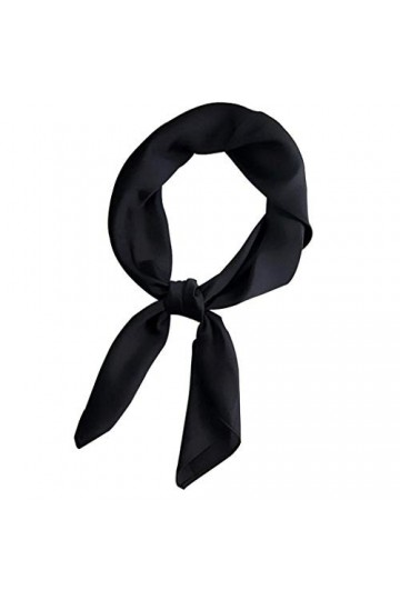 Aisoway Femmes Col écharpe Satin Décoratifs Petite écharpe Carrée Cravat Foulards En Soie Petit Foulard Pour Les Dames Noir 