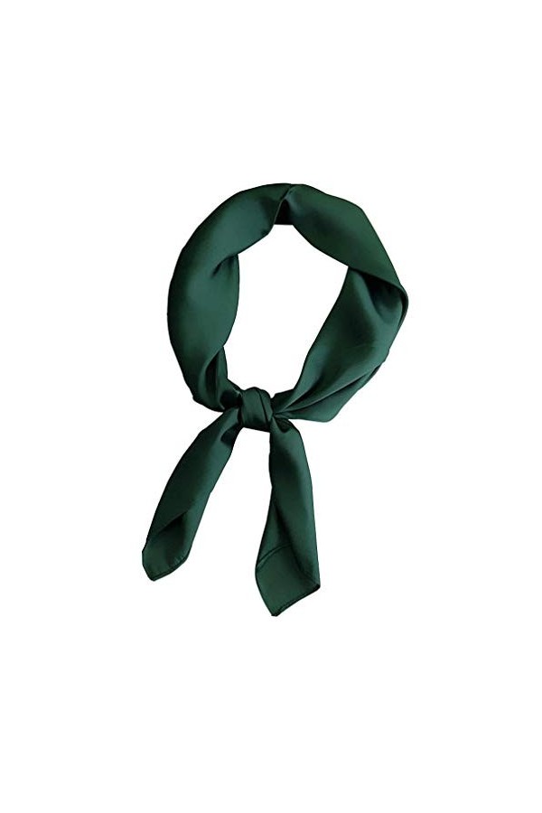 Aisoway Femmes Col écharpe Satin Décoratifs Petite écharpe Carrée Cravat Foulards En Soie Petit Foulard Pour Les Dames Noir 