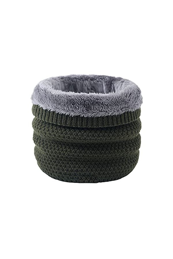 Cache-Cou Hiver Écharpe Circulaire Tricotée Tour de Cou Col Épaisse Cache Cou Doublée de Tube Écharpe en Polaire Thermique Do