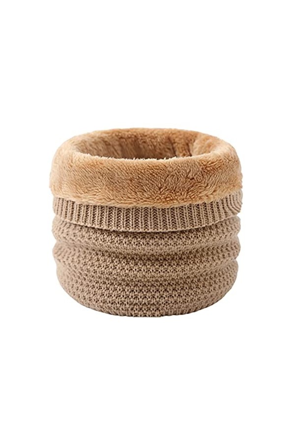 Cache-Cou Hiver Écharpe Circulaire Tricotée Tour de Cou Col Épaisse Cache Cou Doublée de Tube Écharpe en Polaire Thermique Do