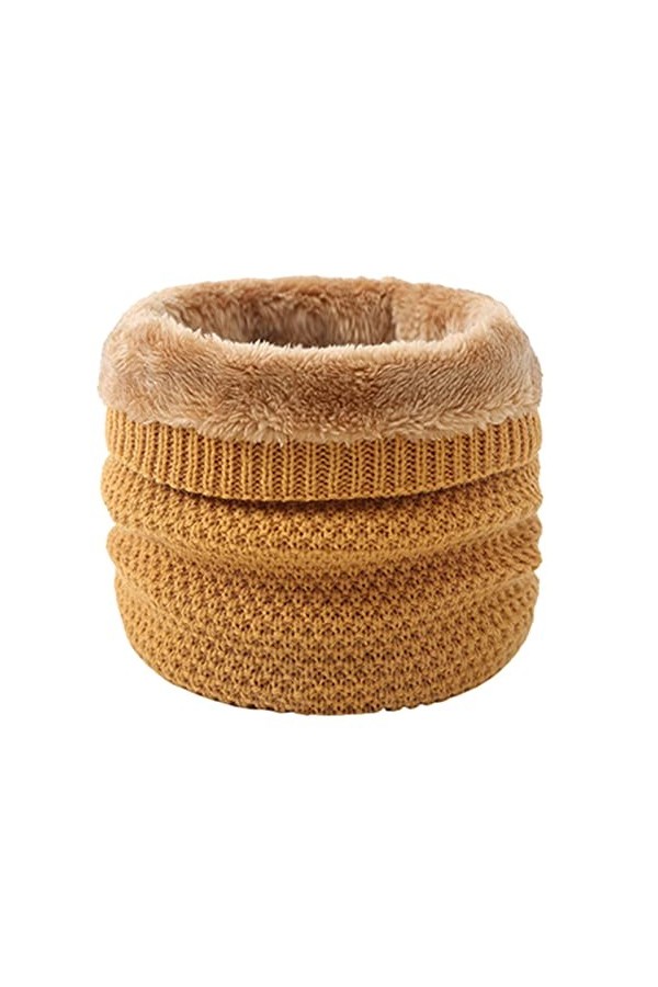 Cache-Cou Hiver Écharpe Circulaire Tricotée Tour de Cou Col Épaisse Cache Cou Doublée de Tube Écharpe en Polaire Thermique Do