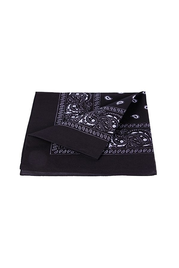 Alsino Bandana, en cotton, paisley,noir 100% Cotton 12
