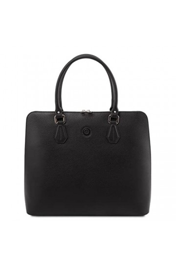 TUSCANY LEATHER Magnolia Sac business en cuir pour femme Noir