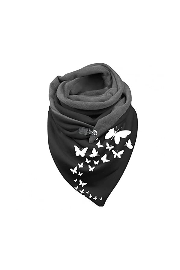 KUKICAT Écharpe Triangle Femme Chaud Élégant Foulard en Coton Imprimé Pissenlit Chic Châle Vintage Mode Scarf Hiver Pas Cher