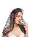 Lookikely Foulard en Dentelle Triangle Voile de mantille en Dentelle Doux et Confortable Motif Floral Exquis pour Couvre-Chef