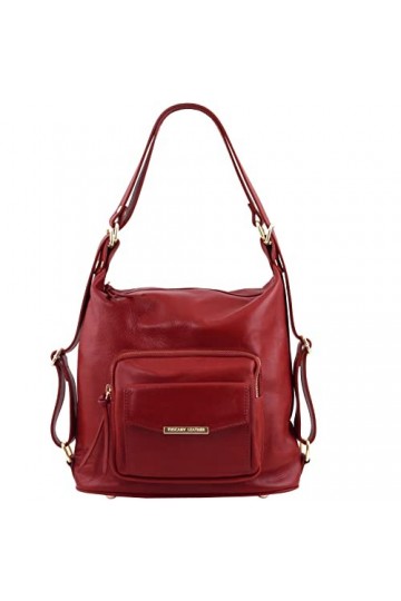 Tuscany Leather TL Bag - Sac en Cuir Convertible en Sac à Dos - TL141535 Rouge 