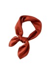 Xiang Ru Femme Couleur Uni Petit Foulard Carré Été en Soie Imité Élégant 70 * 70CM Caramel