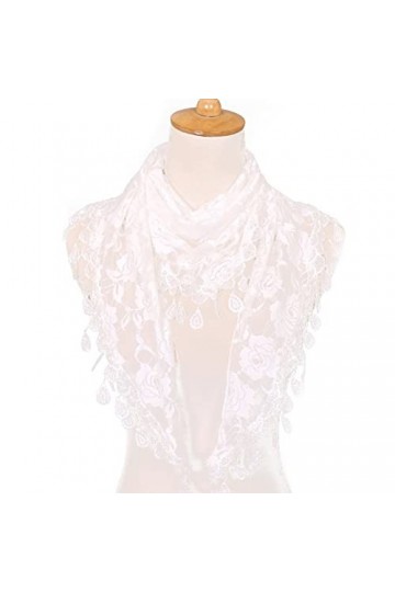 Stakee Dentelle Rose châle femme triangle dentelle frange Foulard Femme frange châle creux triangle foulard printemps - été