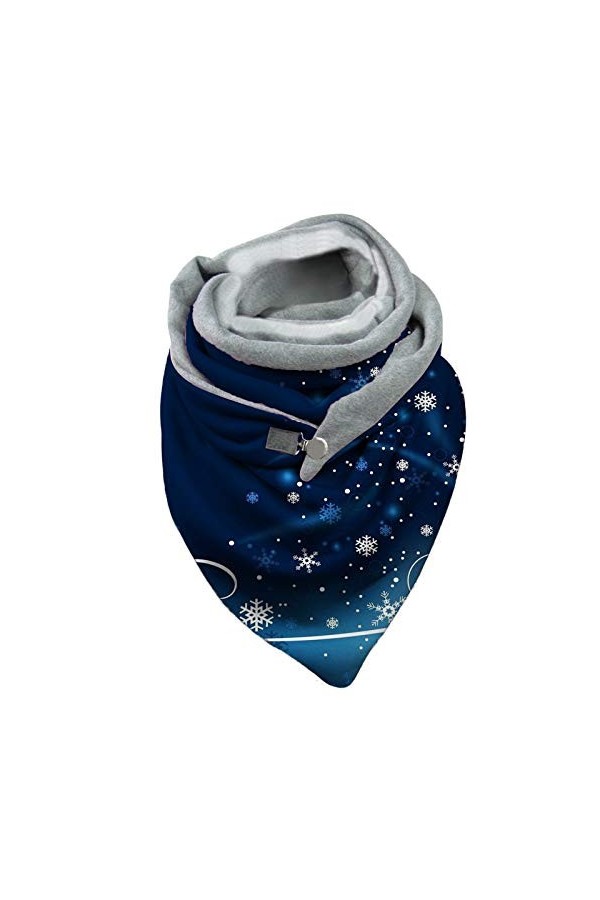 MJGkhiy Hiver Mode Flocon De Neige Imprimé Boutons-Foulards à langer Casual Femmes Chaud Foulard Doux Écharpe Soie Femmes, Mu