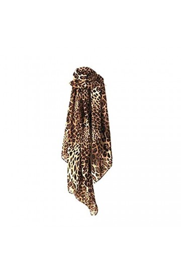 Goodplan Écharpe de qualité Premium Leopard Ladies Wrap châle Foulards Fille Foulard en Mousseline de Soie Doux imprimé léopa