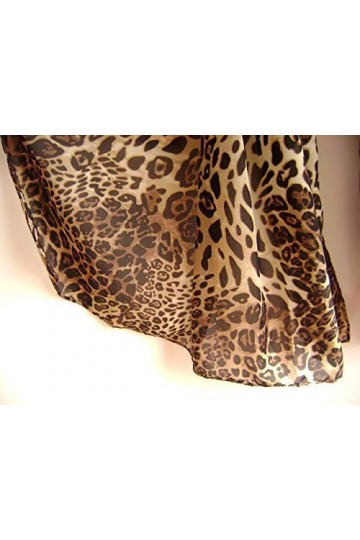 Goodplan Écharpe de qualité Premium Leopard Ladies Wrap châle Foulards Fille Foulard en Mousseline de Soie Doux imprimé léopa
