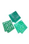 BESTOYARD 3pcs Écharpe Foulard Femme Carré en Coton Costume Fête Saint Patrick Vert Trèfle Shamrock Decoration Irlandaise（Sty