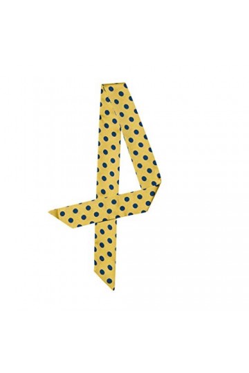 sourcing map 50 S Maigre Écharpe Soyeuse Pois Ceinture Longue Étroite Foulard Sac Poignée Accessoire Point moyen jaune S