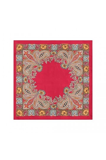 Cebilevin Grand Foulard Carré 90x90CM Polyester Rétro Chic,Rouge