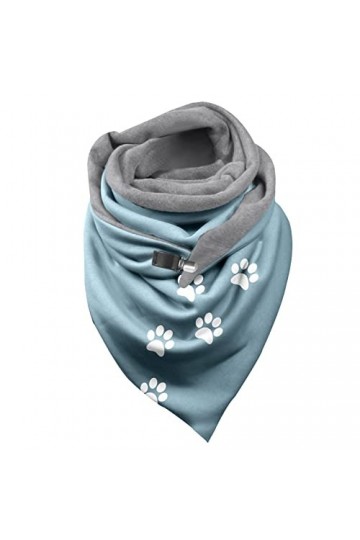 Echarpes Triangle Femme Châle Chaud écharpe à Motif D’impression De Patte De Chien Mignonne Automne Hiver Foulards Châle Vint