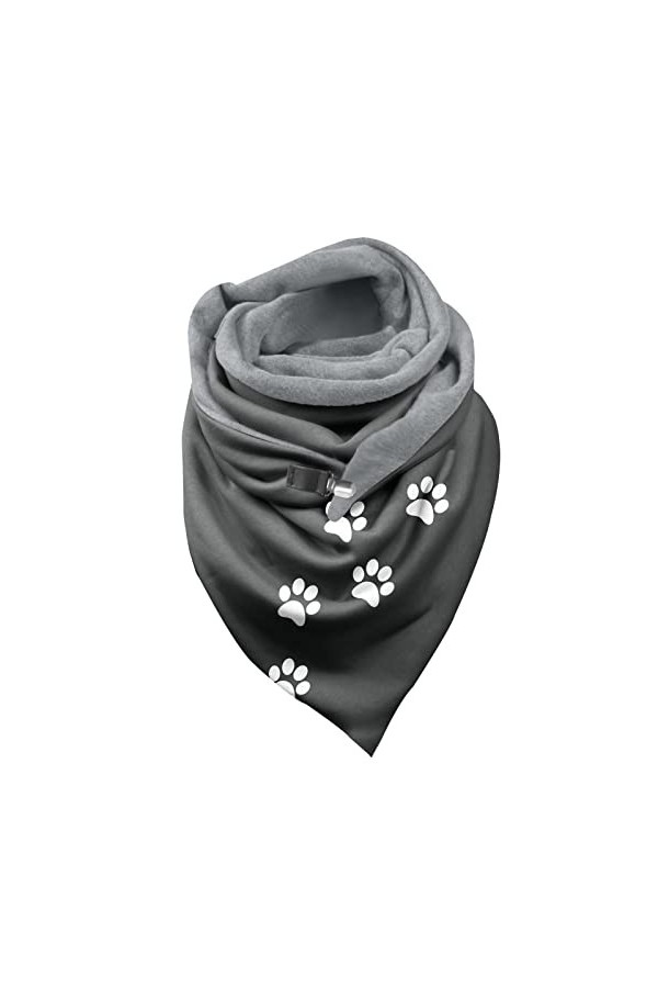 Echarpes Triangle Femme Châle Chaud écharpe à Motif D’impression De Patte De Chien Mignonne Automne Hiver Foulards Châle Vint