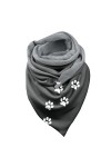 Echarpes Triangle Femme Châle Chaud écharpe à Motif D’impression De Patte De Chien Mignonne Automne Hiver Foulards Châle Vint