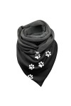 Echarpes Triangle Femme Châle Chaud écharpe à Motif D’impression De Patte De Chien Mignonne Automne Hiver Foulards Châle Vint
