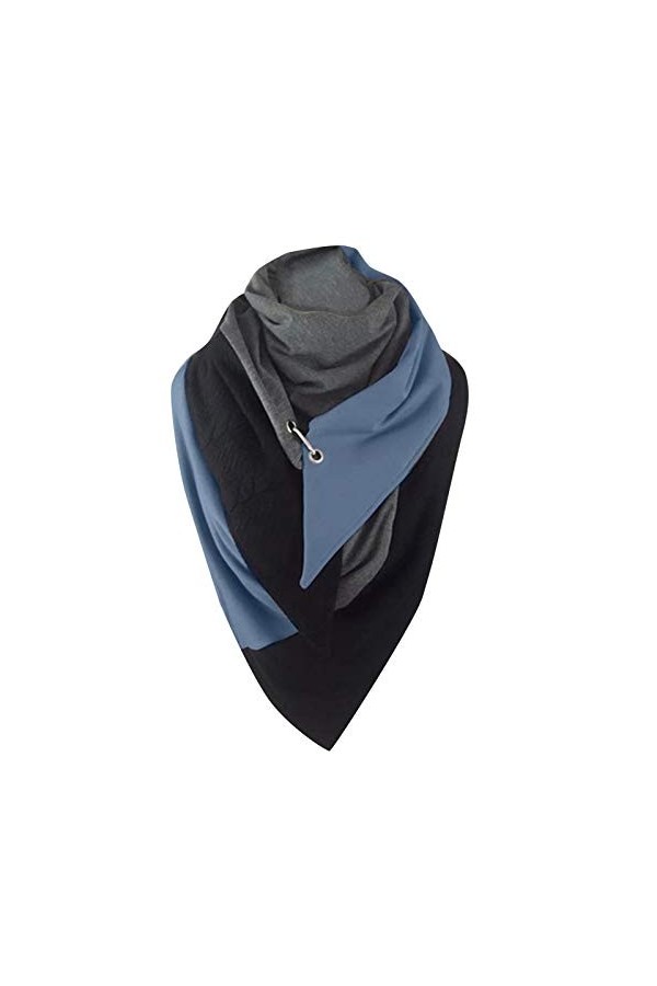 OverDose Soldes Femme Vintage Foulards Chaud Hiver Rétro Imprimé Écharpe Triangle Bouton Pas Cher Châles Décontractés Doux